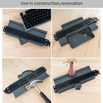 Контурный измервателен уред с ключалка 10 инчов строително дърводелски инструмент за измерване може да възпроизвежда контурный инструмент с неправилна форма