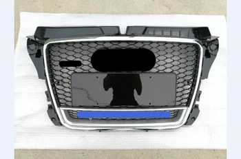 Car Front Sport Hex Mesh Honeycomb Hood Grill Black for Audi A3/S3 8P 2009-2012 Black for RS3 Quattro Style Car Accessories NEW