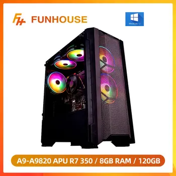 Funhouse Gaming PC A9-A9820 8-core Desktop APU ах италиански хляб! r7 350 GPU DDR3 8G RAM, SSD 120G 2.35 GHz, в сравнение с i5-7400 висока производителност на КОМПЮТРИ