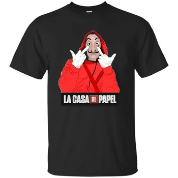 Салвадор Дали е смешно печатни La Casa De Papel Майк пари от обир на тениски, сериал мъжки тениски с къс ръкав къща хартия тениска