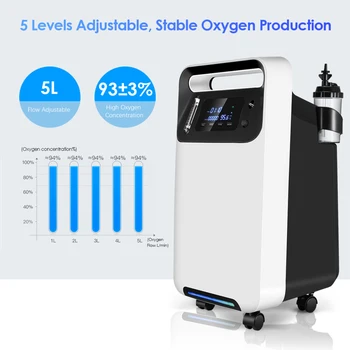 В штоке 110V 5L 90% от най-високата концентрация de Oxigeno hub кислород распыливание преносимо медицинско оборудване за домашни бар на кислород