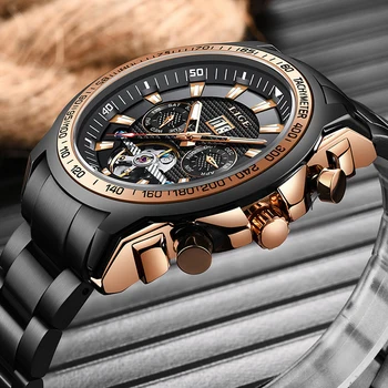 2020 автоматично мъжки часовник LIGE Най-добрата марка на луксозни механични часовници мъжки ръчни часовници за мъже, водоустойчиви Reloj Hombre Tourbillon