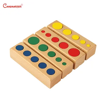 Монтесори цилиндър играчки цвят блокове дръжка Sensoriall детски игри, хлапето мозъка разработване на детски образователни дървени играчки SE002-JZ