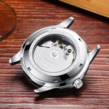 HAIQIN Top brand луксозни механичен мъжки часовник стомана водоустойчив часовник военни спортни мъжки ръчен часовник с растенията самостоятелно Reloj hombres