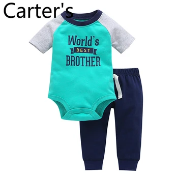 Carter'S 2-piece suit letter гащеризон панталон хлопчатобумажный гащеризон Baby Boy Clothes Baby Born Newborn Baby Clothes Roupa Infantil pink