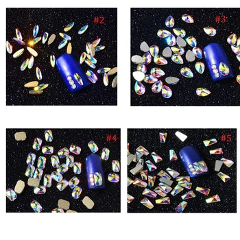 50шт ромбовидные кристали, специални Non Hot fix кристали Crystal AB маникюр кристали,кристал Кристал кристал