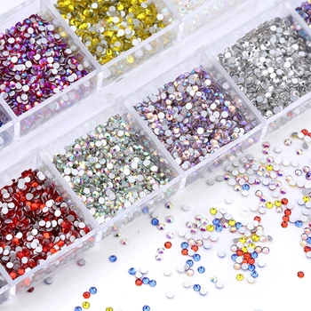 SS3 размер смесен цвят на ноктите планински кристал за нокти декорация кристали, кристали окачване на стена на смесен размер на кристал набор от