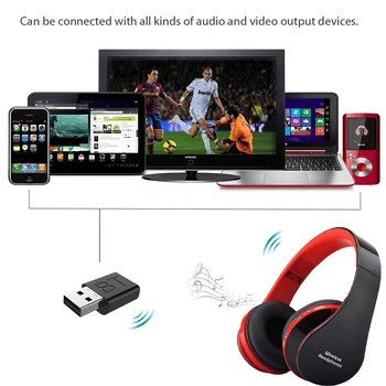 Нови безжични слушалки, Bluetooth, вграден микрофон, 3,5 мм безжични слушалки безжични слушалки за PC / мобилни телефони/TV