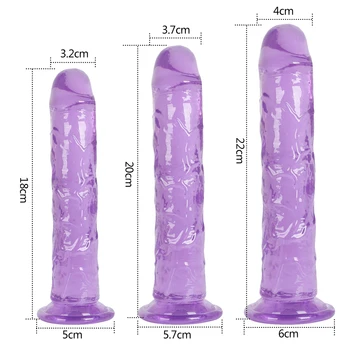 Реалистичен пенис меки желе анален вибратор анален накрайник силна издънка член на еротични играчки за възрастни G-точката на оргазъм, секс играчки за жени