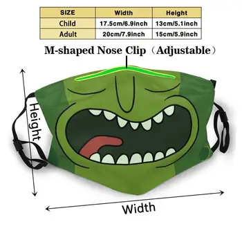 Pickle Mouth Custom Design For Adult Kids Anti Dust Filter Diy Много Сладка Print Washable Mask Pickle Pickles Mouth Green