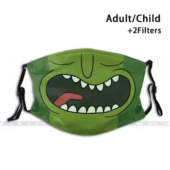 Pickle Mouth Custom Design For Adult Kids Anti Dust Filter Diy Много Сладка Print Washable Mask Pickle Pickles Mouth Green