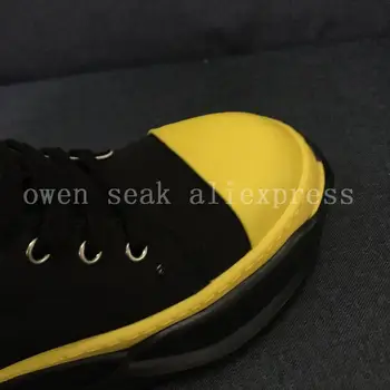 21ss Owen Seak мъжки парусиновая обувки луксозни маратонки обувки дантела обувки ежедневни дамски увеличаване на растежа на апартаменти черни обувки