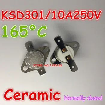 10 бр./лот KSD301 10A 250V 165 165 градуса C Normal Close NC керамични Терморегулируемый ключ термостат