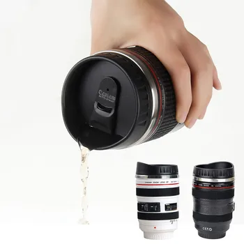 Творчески обектива на камерата чаша мода огледален обектив на камерата чаша кафе, Чаша мляко 400 мл голям капацитет чаша вода преносим и практичен