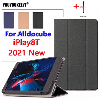 ПУ кожен калъф за Alldocube Iplay 8T 8inch Tablet Tri-fold Flip Stand Cove For Cube IPLAY8T 2021 NEW Fundas + Stylus