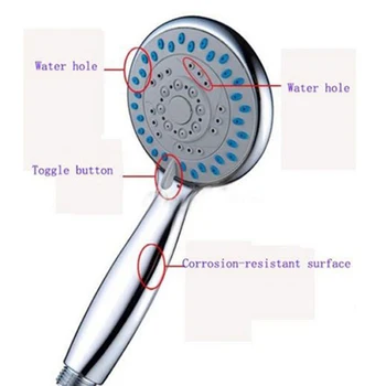 Хром покритие anti-calc плака домашна баня универсална функция 5 режима на ръчно душ корона --M25