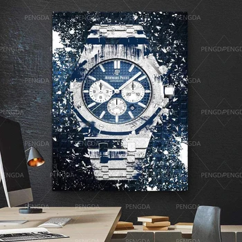 HD печатни платно известен луксозен стенен художествен плакат модулни кварцови часовници, картини живопис декорация на дома хол рамка