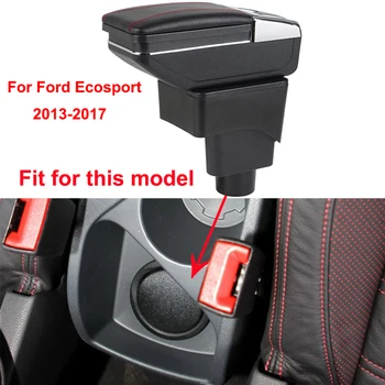 За Ford Ecosport 2013-2017 Авто Подлакътник Скоростна Интериор Изкуствена Кожа Централна Магазин За Съдържанието На Кутията Поставка За Чаши, Пепелник Кола-Стайлинг