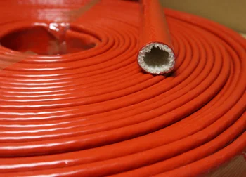 Удебеляване на огнеупорни тръба ID 25 мм Силиконова стекловолоконная кабелна кран за висока Маслостойкий изолиран проводник се защитава на тръбата