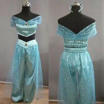 Fasion Women Аладин Жасмин Принцеса Cosplay Women Момиче Fancy Dress Up Парти Costume Sets