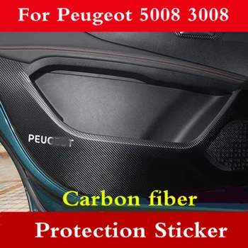 За Peugeot 5008 3008 2017 2018 2019 4шт автомобилна врата изкуствена кожа Anti Kick Pad стикер защита на страничната врата на ръба на фолио карбон