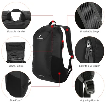 ANMEILU открит спортна чанта 15 л сгъваема раница водоустойчива дишаща къмпинг Bolsa Колоездене раница, чанта туризъм раница