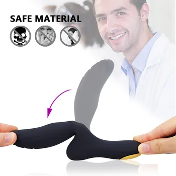 Мъжки анален вибратор с дистанционно управление на пениса вибрационное пръстен масажор на простатата мъжете анален плъгин мощен секс играчки за мъже