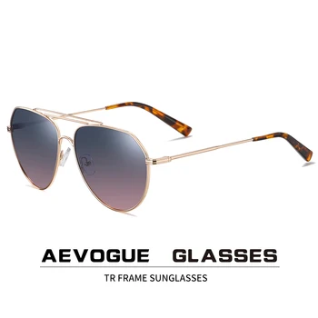 AEVOGUE слънчеви очила мъжете пилот на два лъча поляризирани син океан лещи унисекс слънчеви очила с UV400 AE0821