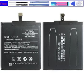 BN30 за Xiaomi Redmi 4A Xiao mi Redmi4A подмяна на батерии BN 30 BN-30 3120mAh с код пътеки