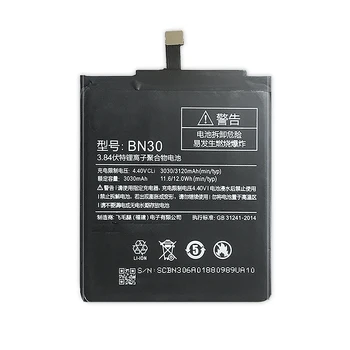 BN30 за Xiaomi Redmi 4A Xiao mi Redmi4A подмяна на батерии BN 30 BN-30 3120mAh с код пътеки