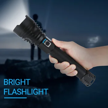 Супер дальнобойный професионален тактически фенер XHP90.3 led фенерче echargeable Zoom Tactical Факел XHP70.2 Къмпинг фенер