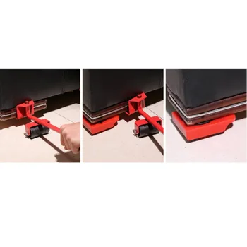 Начало количка за лифт и преместване на слайдове комплект лесно система за мебели 5 опаковки набор от инструменти мебелен лифт транспортен набор от тежък движитель
