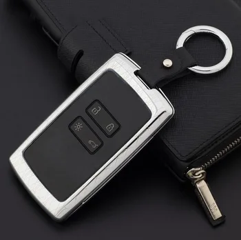 Цинк сплав+кожен ключодържател капачка на ключа на автомобила калъф протектор държач за ключове на Renault koleos Kadjar с пръстени за ключове