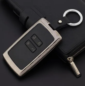 Цинк сплав+кожен ключодържател капачка на ключа на автомобила калъф протектор държач за ключове на Renault koleos Kadjar с пръстени за ключове