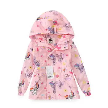 2020 детски пролетни якета за момичета Unciorn ветровка деца с качулка руно дождевики непромокаеми облекла Teeangers Момиче Blazer