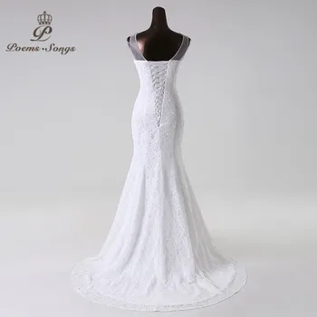 Безплатна доставка в елегантна и консервативно красиво дантелено сватбена рокля русалка 2020 vestidos de noiva robe de mariage сватбена рокля