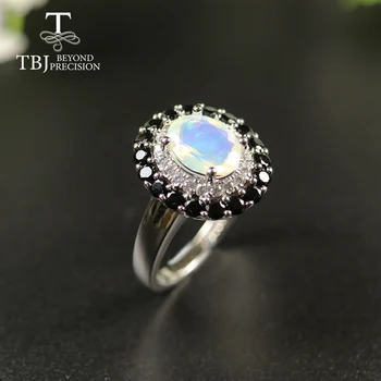 TBJ, Natural 3.8 ct Opal Jewelry Set oval cut 7*9mm real gemstone jewelry 925 сребро fine jewelry for women gift
