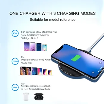 10 W Qi безжично зарядно устройство приемник за iPhone Xs Max X 8 Plus бързо зареждане Pad за Samsung Note 9 S10 Plus chargeur sans fil
