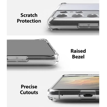 Ringke Fusion е предназначен за Galaxy S21 Ultra Soft case Tpu и прозрачна твърда пластмаса задната част хибриден капак