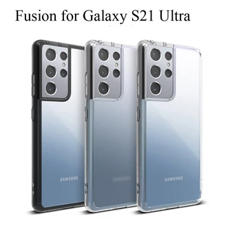 Ringke Fusion е предназначен за Galaxy S21 Ultra Soft case Tpu и прозрачна твърда пластмаса задната част хибриден капак