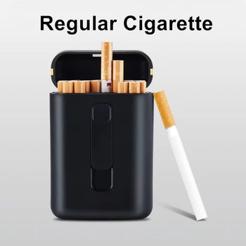 20pcs жена капацитет портсигар кутия с USB електронна зажигалкой за тънки цигари Водоустойчив притежателя на цигари плазмен светлина