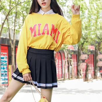 2020 шарени корея пола Плиссированная училище Kawai японската пола, шорти сладко корейски корейски стил на обличане Висока Талия мини-trapeze