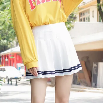 2020 шарени корея пола Плиссированная училище Kawai японската пола, шорти сладко корейски корейски стил на обличане Висока Талия мини-trapeze