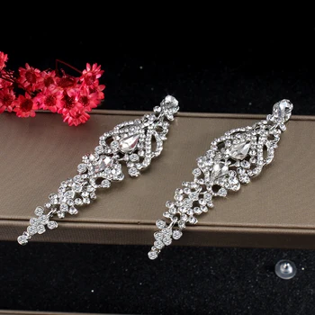 Jiayi jiaduo Bridal сватбена украса кристални обеци за модерните женски сватбени дълги обеци аксесоари дропшиппинг