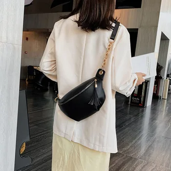 Голям капацитет дамски поясная чанта дизайнерски луксозни скута чанти за рамо Crossbody нагрудная чанта дамски поясная чанта плътен цвят хип портфейл