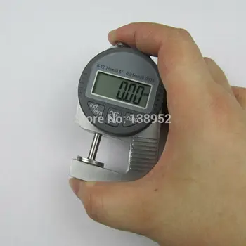 Преносим мини-точен цифров дебелометрия метър тестер микрометър инструмент за измерване на дебелина от 0 до 12,7 мм