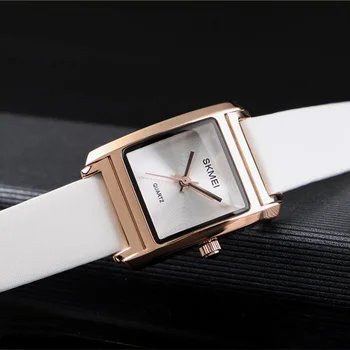 SKMEI дамски часовници естествена кожа луксозна марка кварцов дамски часовник ежедневни дамски часови часовници Montre Femme Relogio Feminino 1432