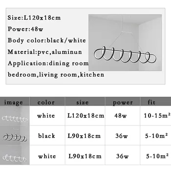 L120cm L90cm модерни полилеи led лампи за трапезария Кухня, хол, led осветителни тела, полилеи, висящи лампа черен / бял