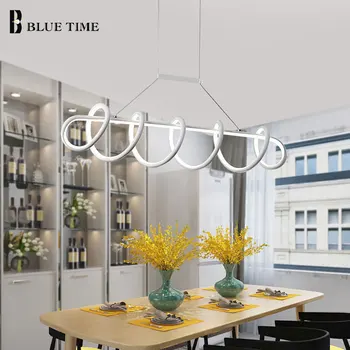 L120cm L90cm модерни полилеи led лампи за трапезария Кухня, хол, led осветителни тела, полилеи, висящи лампа черен / бял
