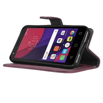 Ретро матиран кожен калъф за Alcatel OneTouch Go Play OT7048 делото Filp щанд класически портфейл фоторамка със слот за карта с памет телефон чанти